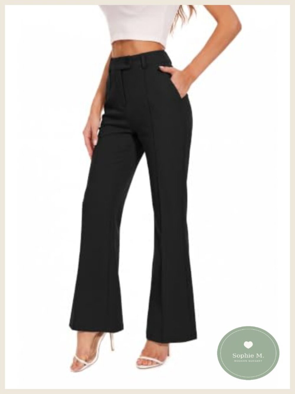 High Waist Bootcut Flare Work Pants Stretchy Business Casual Trousers